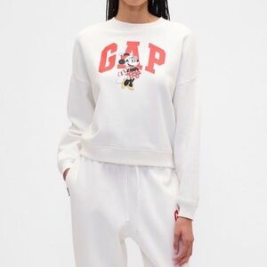 Gap × Disney Women Minnie Mouse Oversized Logo Sweatshirt (Size: XL)